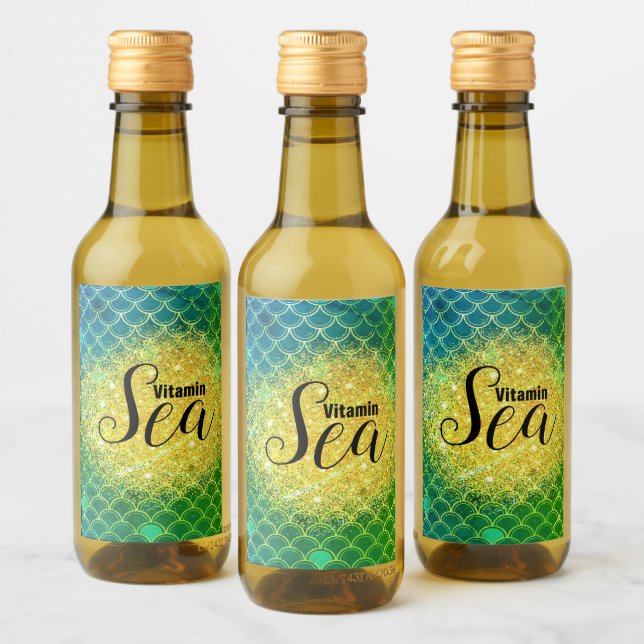 Escamas de Sereia Esmeralda Turquesa Personalizáve (Garrafas)