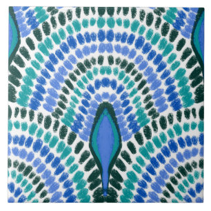 Escamas pintadas com mosaicos verdes-azuis mediter