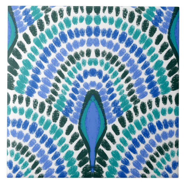 Escamas pintadas com mosaicos verdes-azuis mediter (Frente)