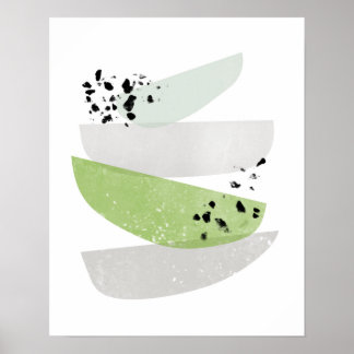 escandinava, abstrato verde poster impressão
