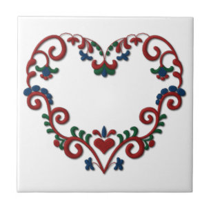 Escandinavo sueco do coração de Rosemaling do