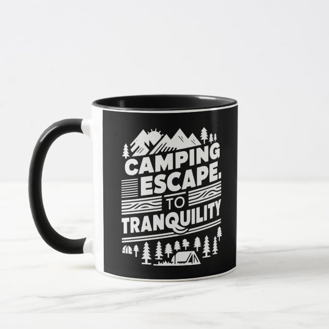 Escape para tranquilidade, caneca preta (Esquerda)