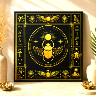 Escaravelho Ouro Preto Símbolo Egípcio Decoração A