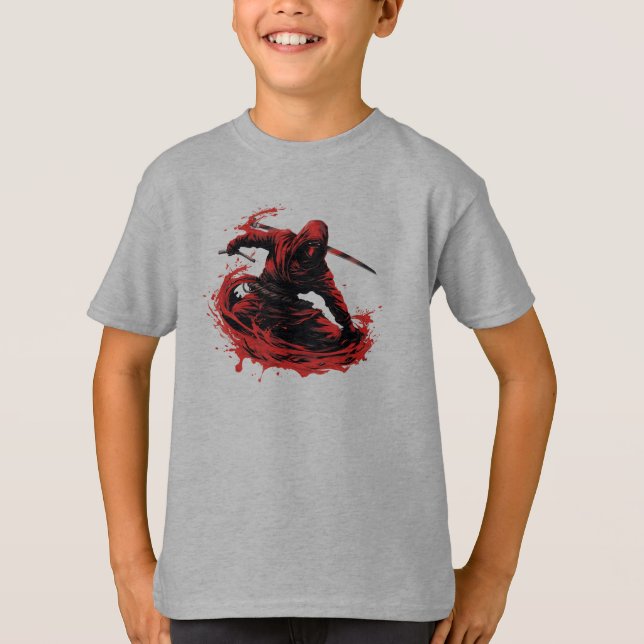 Escarlate: Camisa de Domínio Vermelho Ninja (Frente)