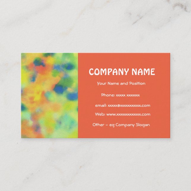 Escarlate, laranja, verde, Cartão de visita azul r (Frente)