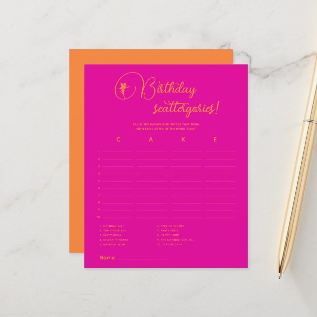 Escateternidades de aniversário de fada! Jogo de f (Frente/Verso In Situ)