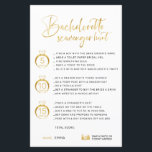 Escavador de Bachelorette Dourado Faux personalizá<br><div class="desc">Belo e personalizável Jogo de Caça-Caça-Caça-Caçadores de Bachelorette! Você pode personalizá-lo com seus jogos,  pontos,  e o nome da noiva.</div>