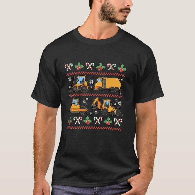 Escavador de Estilo de Suéter de Natal Feio - Bull (Frente)