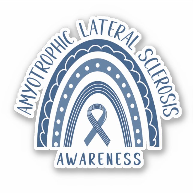 Esclerose Lateral Amilotrófica ALS Adesivo Arco-ír (Frente)