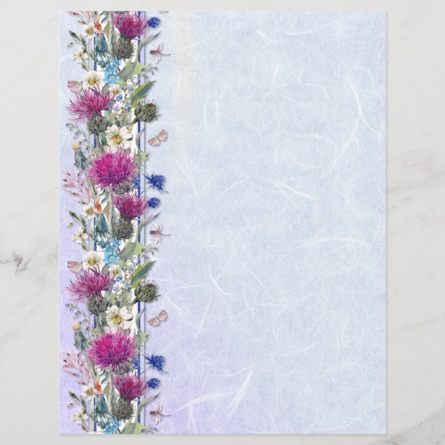 Escocês Thistle Floral Wedery Stationery (Frente)
