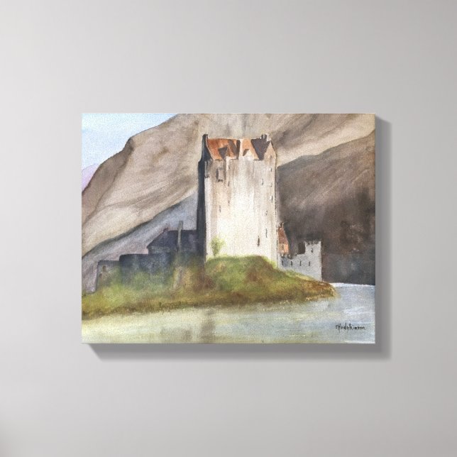 ESCÓCIA CASTLES LANDSCAPE WATERCOLOR CANVAS IMPRES (Frente)