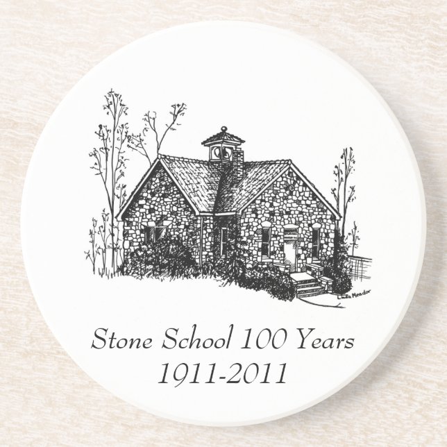 Escola de pedra 100 anos de porta copos (Frente)