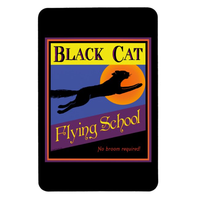 Escola de Voo de Gato Preto Ímã Flexível (Vertical)