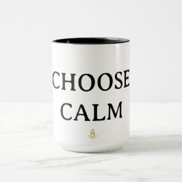 Escolha a Calma – Caneca de Café Minimalista | Q E