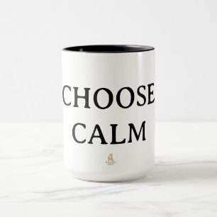 Escolha a Calma – Caneca de Café Minimalista Q E