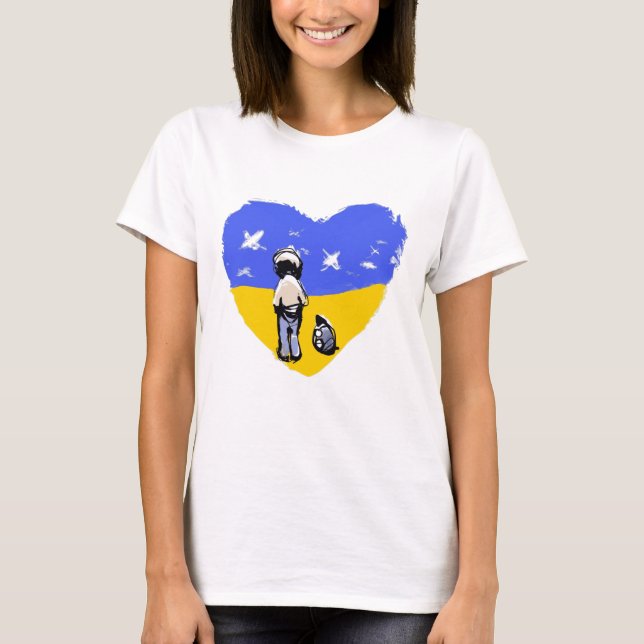 Escolha a camiseta Love Sem guerra Ucrânia (Frente)