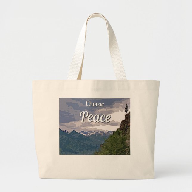 Escolha Bolsa Grande Tote Paz (Frente)