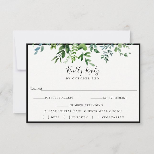 Escolha da RSVP de Nuptura Negra Moderna (Frente)