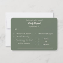 Escolha de Refeição para RSVP de Casamento em Verd