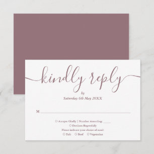 Escolha de refeição RSVP de script elegante simple