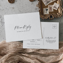 Escolha de RSVP de menu de caligrafia elegante e i