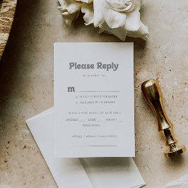 Escolha de RSVP de Menu de Casamento Minimal Forma