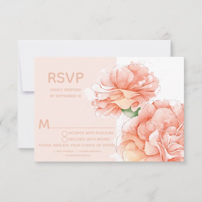 Escolha de RSVP para Casamento Floral Moderno (Frente)