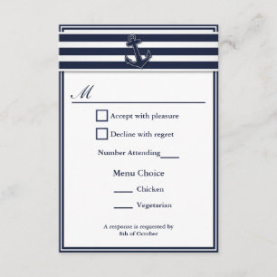 Escolha do menu RSVP 2 do Marinho azul