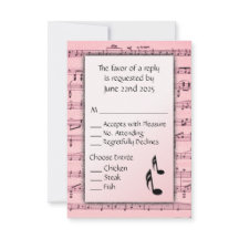 Escolha do menu RSVP Rosa de Música