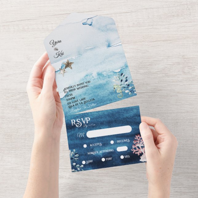 Escolha do Menu Rustic Ocean RSVP Casamento Tudo E (Tearaway)