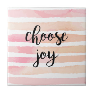 Escolha Joy Inspirational Quote Watercolor Rosa