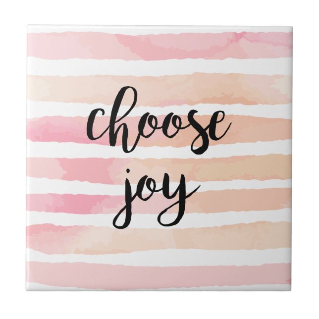 Escolha Joy Inspirational Quote Watercolor Rosa (Frente)