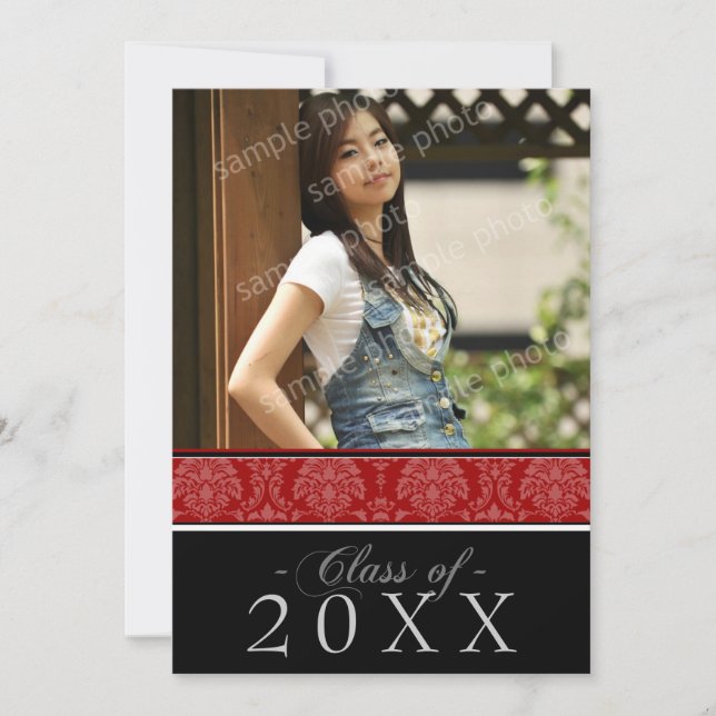 Escolha SEU anúncio da graduação do damasco 5x7 da (Frente)