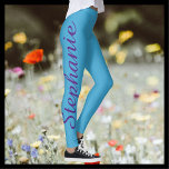 ESCOLHA SUAS Leggings Yoga personalizadas COR com<br><div class="desc">ESCOLHA SUAS leggings personalizadas de yoga. Impresso de borda a borda, com seu nome em grande roxo, uma perna para cima! A amostra é azul-céu, mas você pode facilmente personalizar para a cor de sua escolha. Também é fácil alterar ou excluir texto de exemplo. "crie o seu" Todos os Direitos...</div>