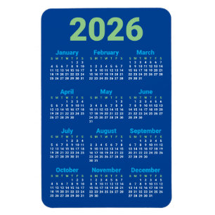 Escolha suas próprias cores Ímã de Calendário 20