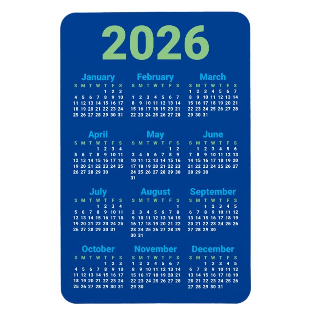 Escolha suas próprias cores | Ímã de Calendário 20 (Vertical)