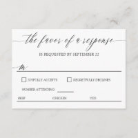 Escolhas de Refeição com Caligrafia Elegante RSVP