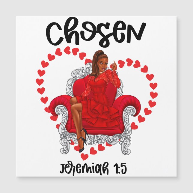 Escolhido Jeremiah 1:5 Namorados Galentines Dia De (Frente)