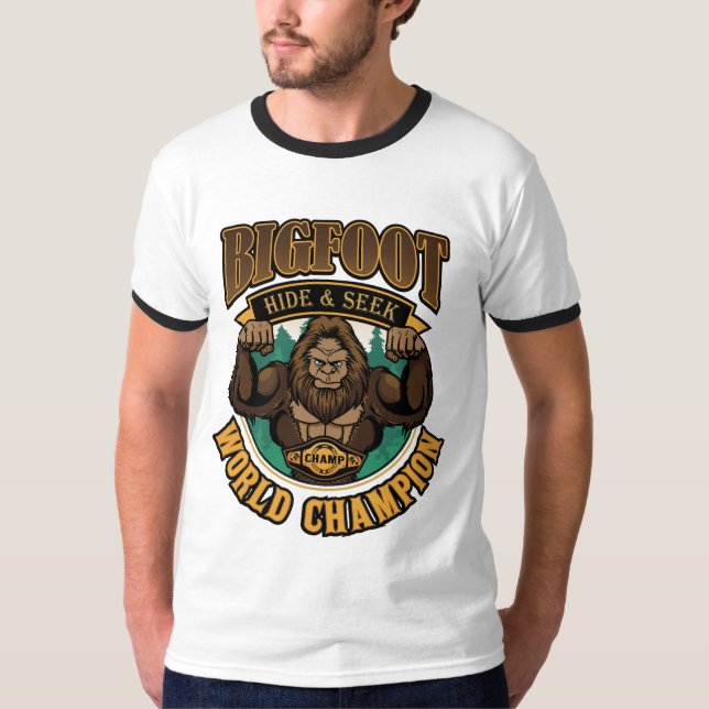 Esconde-se e procure Camiseta de Dedo Masculina (Frente)
