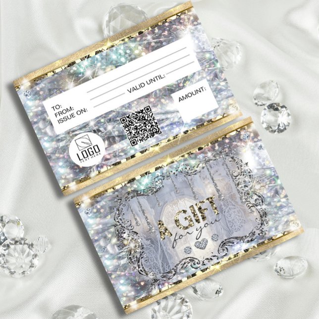 Escorregadio Dourado do Hológrafo Único (Elegant Gold Silver Holograph Unique Glitter #wonderland #diamond #luxurygiftcard)