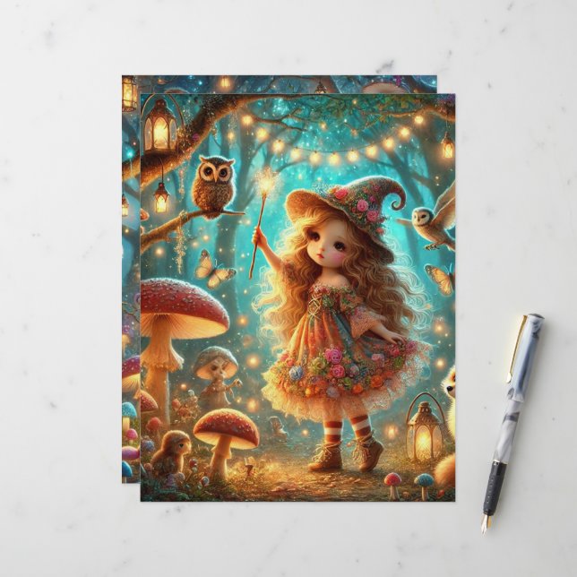 Escrapão de Floresta Mágica de Bruxa Branca (Frente/Verso In Situ)