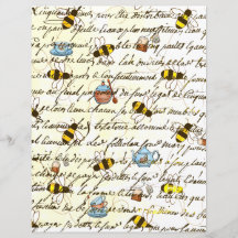 Escrapbook de abelhas e descamação do chá