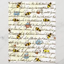 Escrapbook de abelhas e descamação do chá