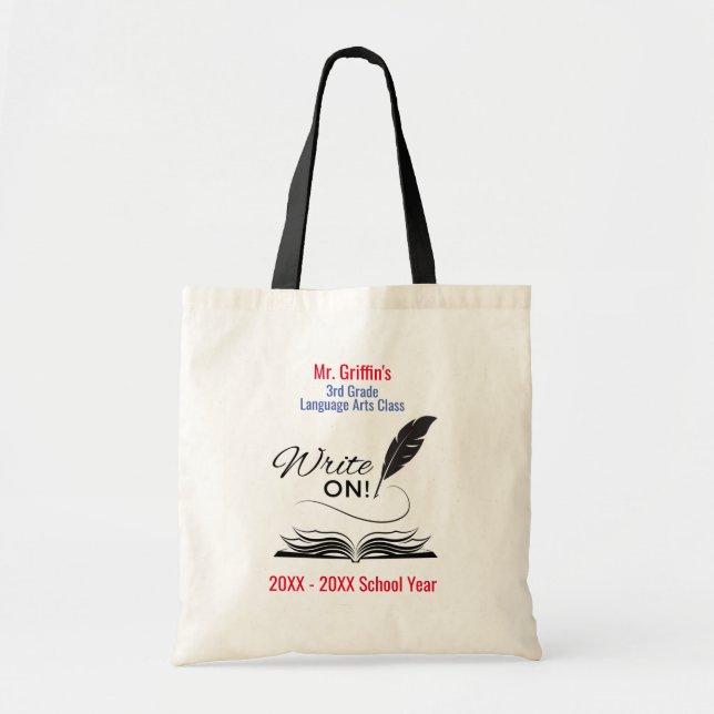 Escreva! | Bolsa Tote Clássica Personalizada (Frente)