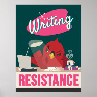 Escrever É Minha Resistência – Impressão Retro