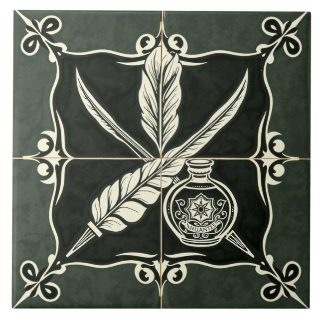 Escriba - Artes E Artesanatos - Azulejo Cerâmico (Frente)