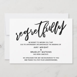 Escrita Manual Cancelada Anúncio de Casamento Lame
