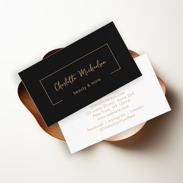 Escrita manual mínima, Cartão de visita preto (Criador carregado)