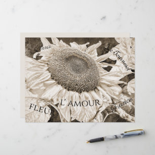 Escrito com Ephemera Marrom Sepia Brown e Girassói