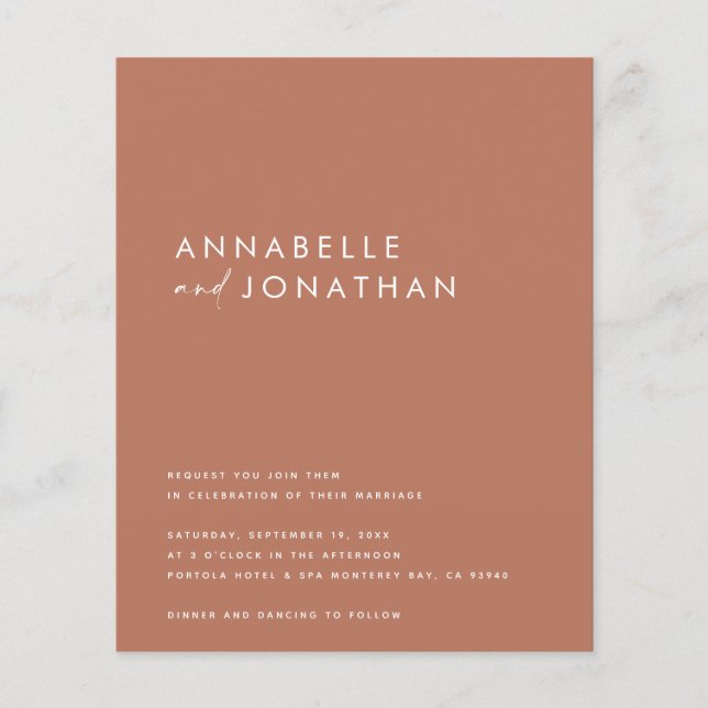 Escrito de terracotta moderno návi de casamento co (Frente)